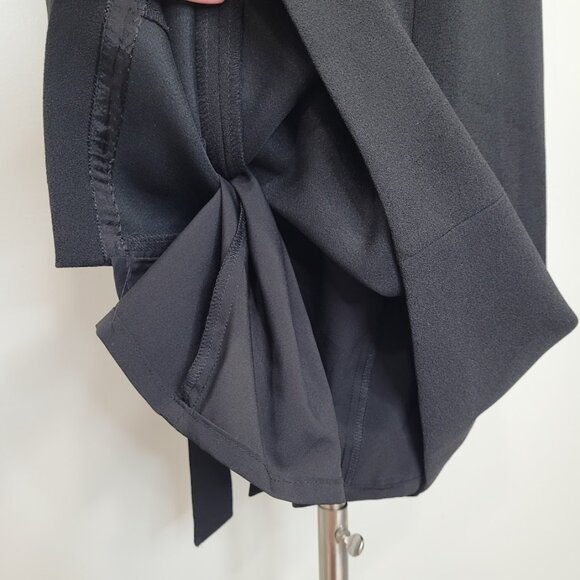 Eliza J Black Sheath Dress Flutter Sleeve Knee Length V-Neck Belted Business 2 - Picture 7 of 14